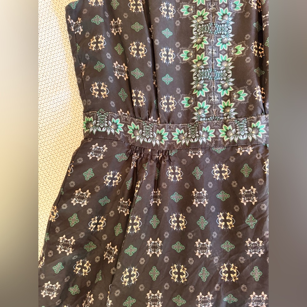 J. CREW 100% Silk Cap Sleeve Black Floral Midi Dress - Picture 9 of 16